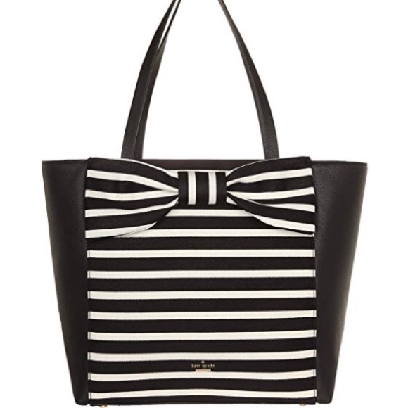 Kate spade olive drive stripe Savannah black tote - Picture 5 of 6
